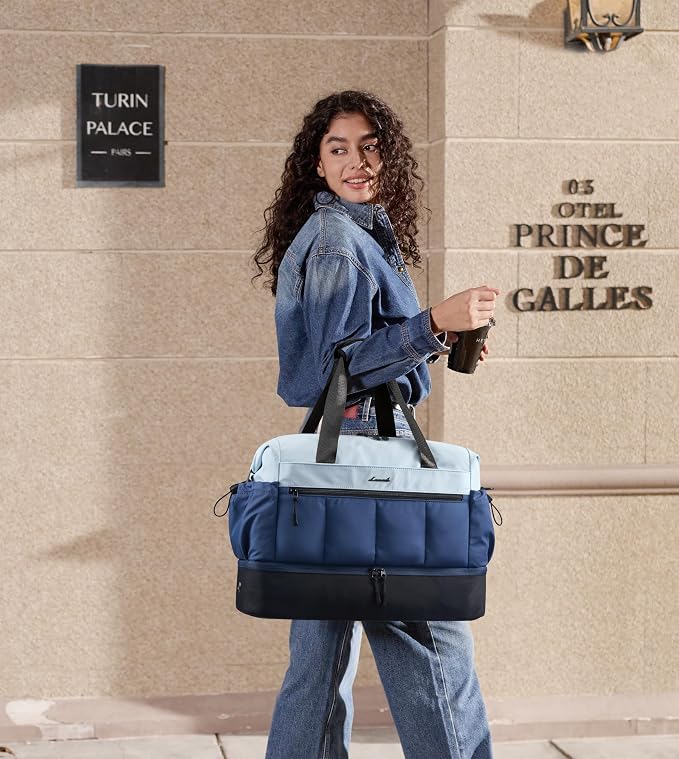 LOVEVOOK Travel Duffel Bag, Weekender Bags for Women, Large Overnight Bags with Shoe Compartment, 38L Carry on Gym Hospital Bag with Wet Pocket, 2 Pcs - Image 2