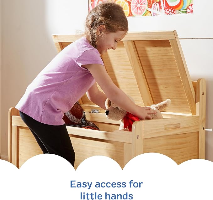 Melissa & Doug Wooden Toy Chest - Light Wood Furniture for Playroom, Blonde Kids Toy Box, Wooden Box Storage Organizer, Children's Furniture Chest - Image 4