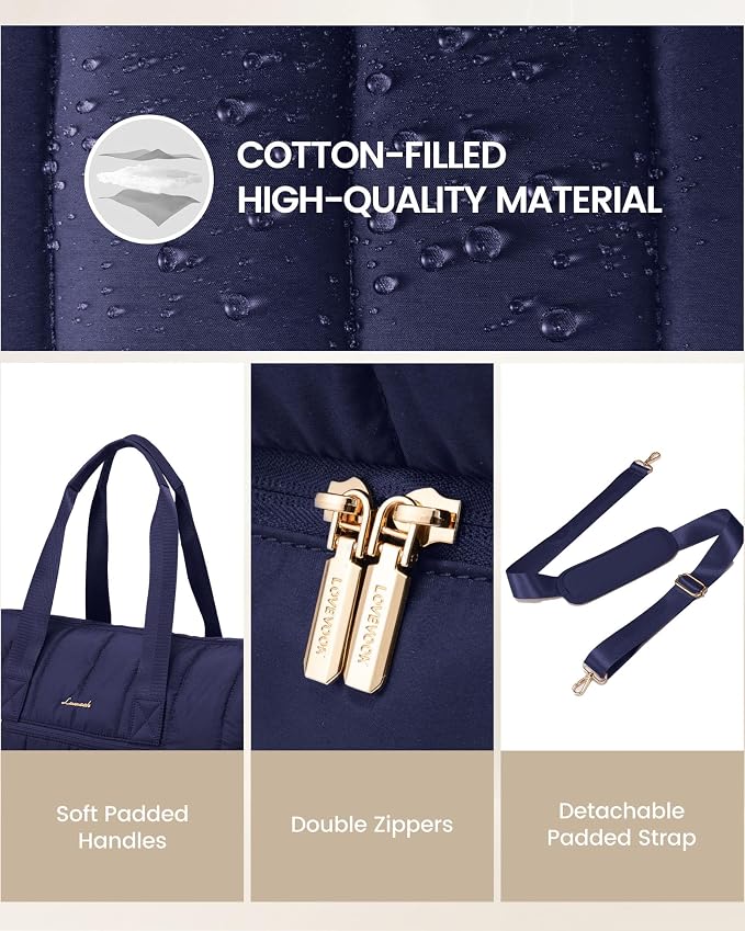 LOVEVOOK Travel Duffle Bag Women,Weekender Hospital Bag for Labor Delivery | Shoe Compartment, Puffer Carry On Duffel Bags For Airplanes,Overnight Bag With Toiletry Bag, 42L,2Pcs Set - Image 8
