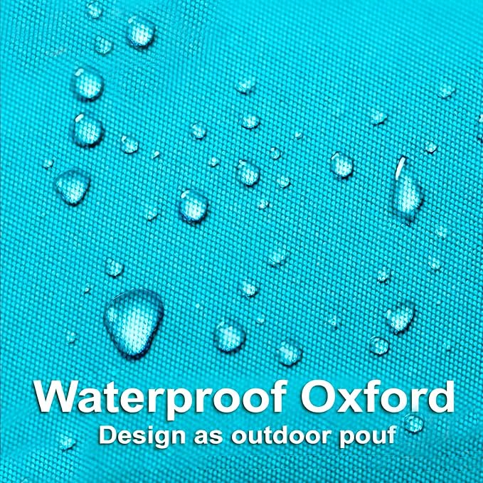 SXBCyan Waterproof Bean Bag Cover for Adults (No Filler) Soft Sofa Bed Oxford Lounge Chair Giant Beanbag Floor Seating Outdoor Stripes Pouf Couch for Poolside Beach Garden(Lake Blue) - Image 6