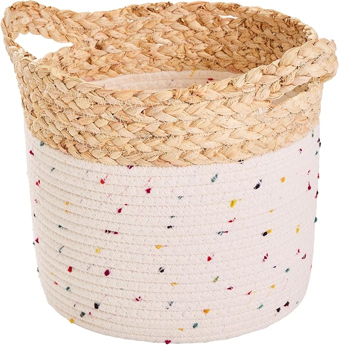 3 Pack Cute Rainbow Woven Rope Storage Baskets for Organizing, Belly Basket for Puppy Toy & Home Storage, Decorative Organizer for Living Room, Bathroom & Gifting, 13", 11" & 10" - Image 6