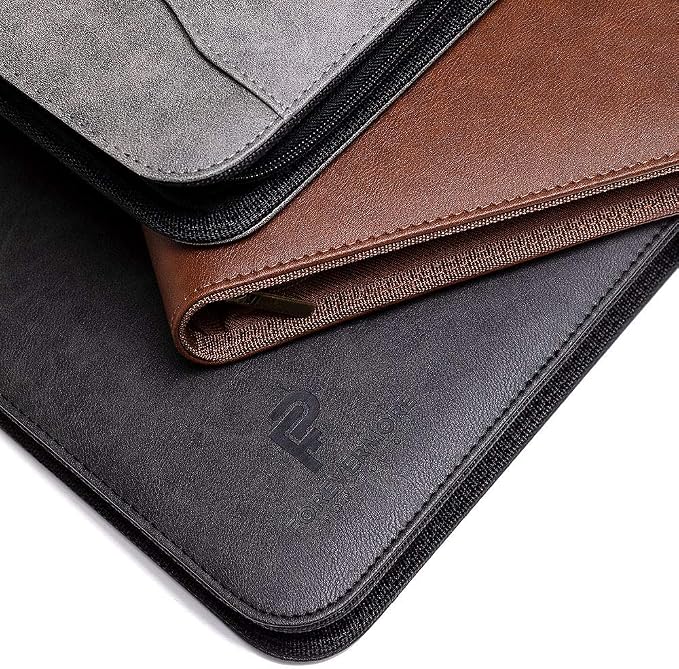 Forevermore Portfolio Binder, 1.5" Permanent 3-Ring, Vegan Leather, Gray - Image 6