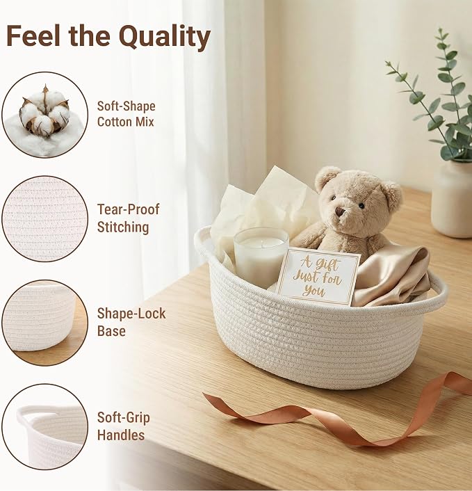 VIRETH HAUS 6pcs Small Woven Baskets with Gift Bags, Ribbons & Wrap Papers | Gift Baskets Empty to Fill for Valentines, Baby Shower, Easter, Christmas Day, Decorative Storage Bins for Toys & Home - Image 3