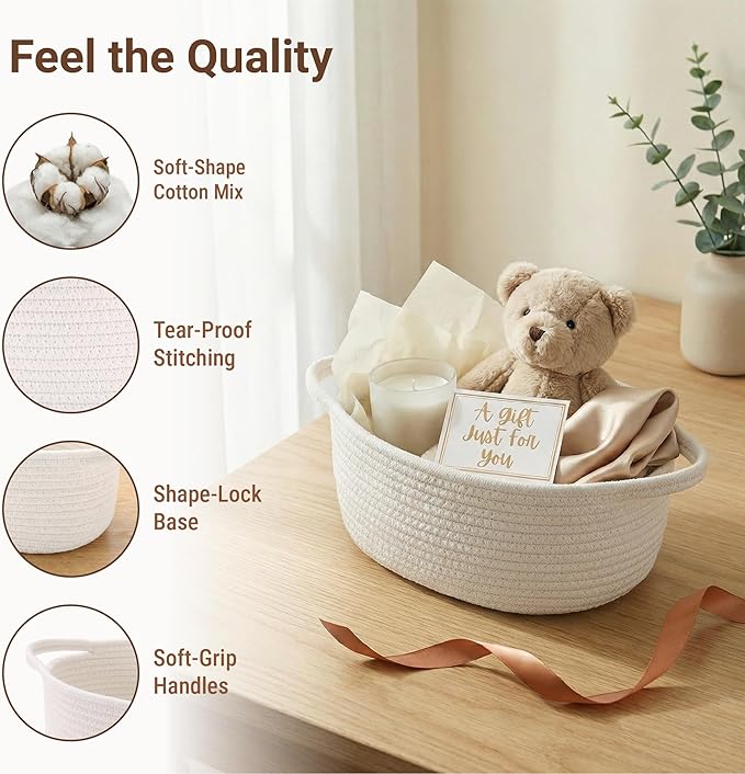 VIRETH HAUS 8pcs Small Woven Baskets with Gift Bags, Ribbons & Wrap Papers | Gift Baskets Empty to Fill for Valentines, Baby Shower, Easter, Christmas Day, Decorative Storage Bins for Toys & Home - Image 3