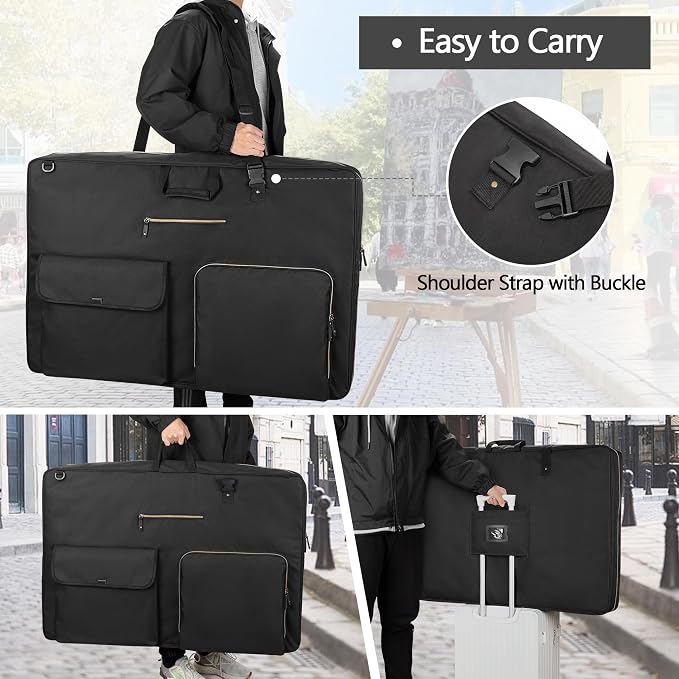 Damero Art Portfolio Case 24 x 36, with Shoulder Strap and Luggage Sleeve | Art Portfolio Bag Case with Reinforced Corners, Artwork Carrying Tote Bag for 4k 8k Sketching and Drawing Painting Supply - Image 7
