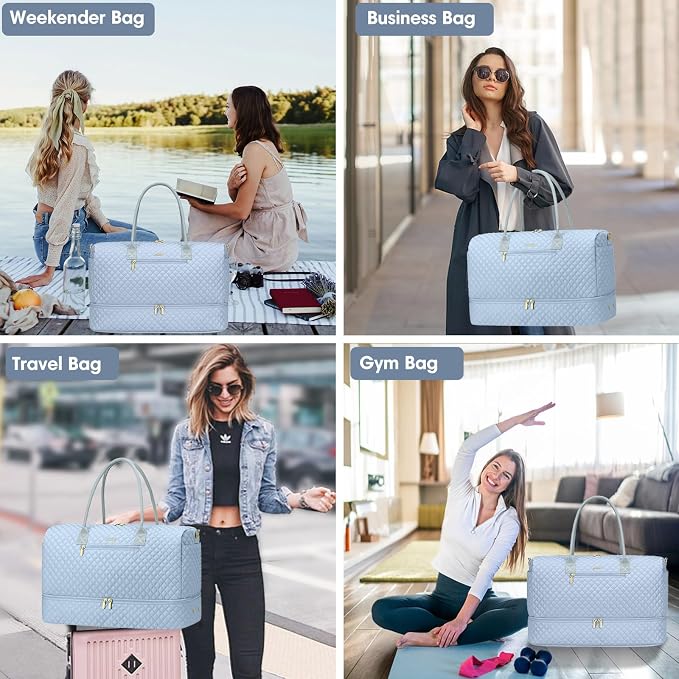 Travel Weekender Bags for Women: Duffle Bag with Shoe Compartment Overnight | 40L Capacity for 5 Day Trip Waterproof Durable Toiletry Bag Wet Pocket for Damp Items Suitable for Weekend Trips Hospital - Image 6