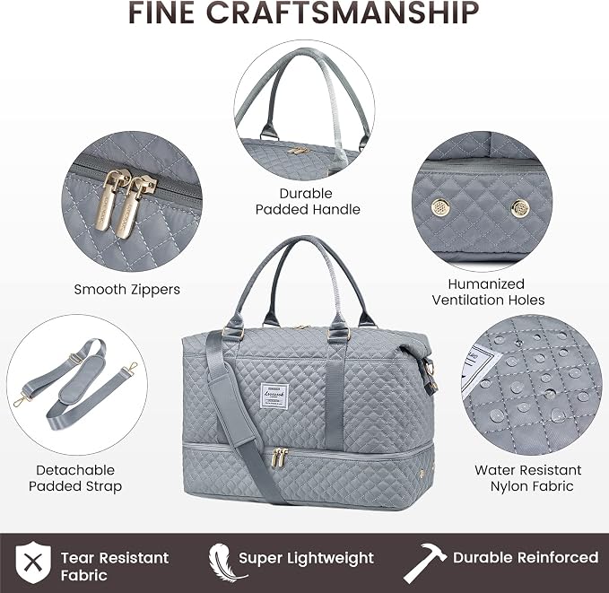 LOVEVOOK Travel Duffle Bag,Weekender Bags for Women with Shoe Compartment，Carry on Overnight Bag with Toiletry Bag,Gym Duffel Bag with Wet Pocket, Hospital Bags for Labor and Delivery - Image 5