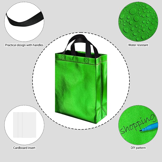 BLEWINDZ 100 Medium Reusable Gift Bags with Handles - Ideal Party Favors & Shopping Bags (10 Colors) - Image 5