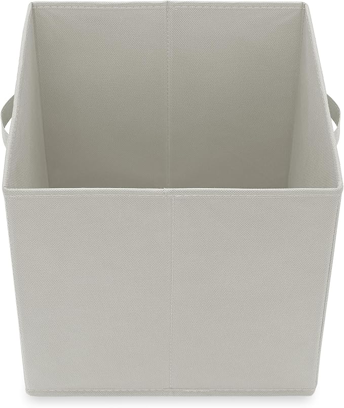 Casafield Set of 12 Collapsible Fabric Cube Storage Bins, Light Gray - 13" Foldable Cloth Baskets for Shelves, Cubby Organizers & More - Image 4