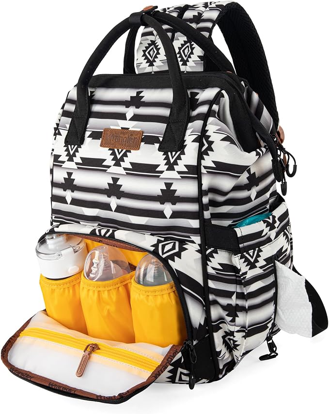 Montana West Wrangler Callie Diaper Bag Backpack with Stroller Straps Multifunction Baby Travel Bag WG2204-9110BK - Image 3