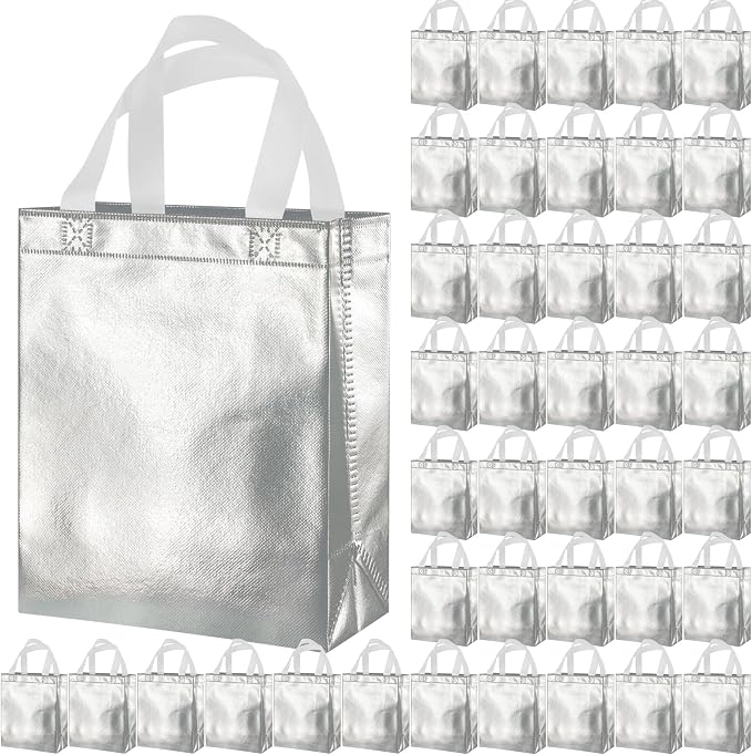 BLEWINDZ 100 Medium Reusable Gift Bags with Handles - Ideal Party Favors & Shopping Bags (10 Colors) by BLEWINDS