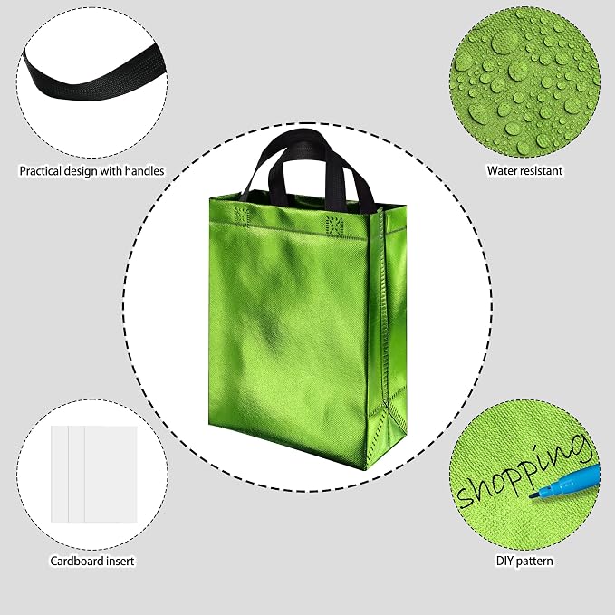 BLEWINDZ 100 Medium Reusable Gift Bags with Handles - Ideal Party Favors & Shopping Bags (10 Colors) - Image 6