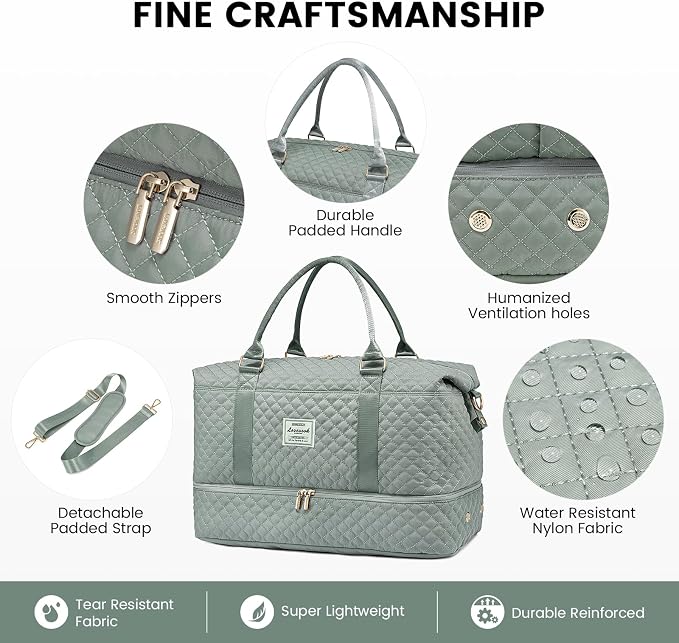 LOVEVOOK Travel Duffle Bag,Weekender Bags for Women with Shoe Compartment，Carry on Overnight Bag with Toiletry Bag,Gym Duffel Bag with Wet Pocket, Hospital Bags for Labor and Delivery - Image 6