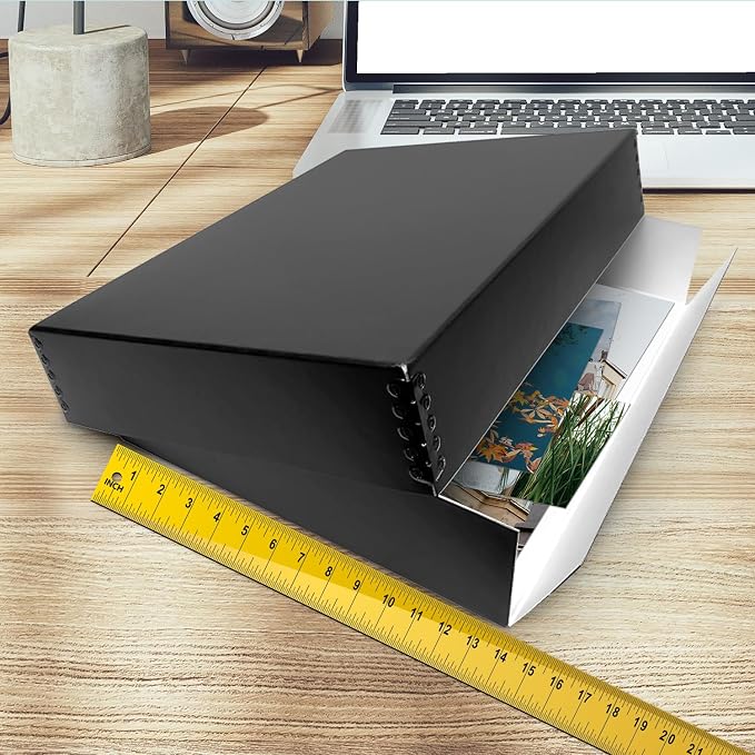 Golden State Art, Drop Front Archival Storage Box, 13.75"x19.75"x3"-Black | Acid-Free 13x19 Museum Photo Storage Box with Metal Edge, Preserve Documents, Prints, Poster, Photographs, Arts And Crafts - Image 4