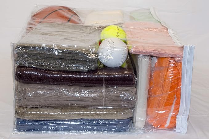 Set of 10 Clear Vinyl Zippered Storage Bags 24 x 20 x 11 Inch - Image 3