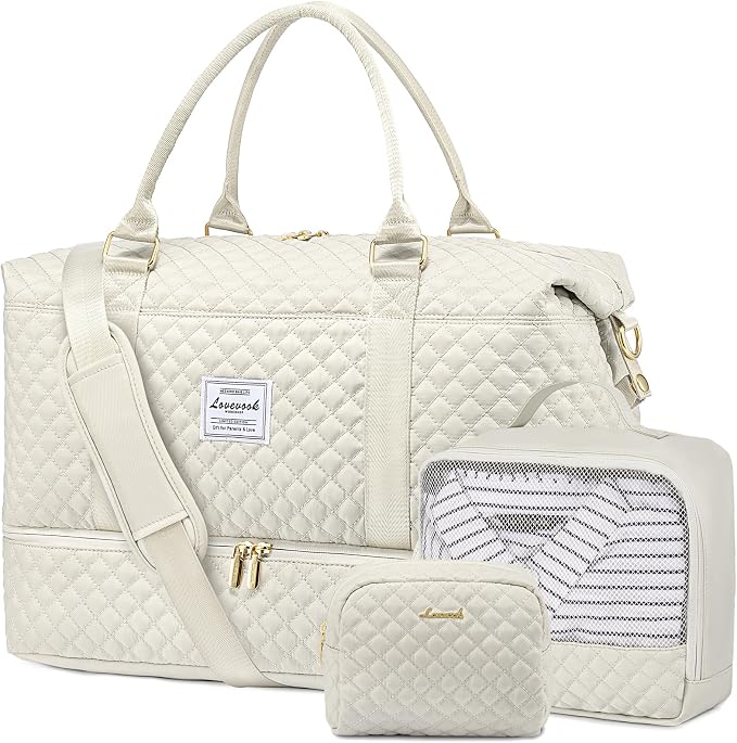 LOVEVOOK Travel Duffle Bag,Weekender Bags for Women with Shoe Compartment，Carry on Overnight Bag with Toiletry Bag,Gym Duffel Bag with Wet Pocket, Hospital Bags for Labor and Delivery by LOVEVOOK