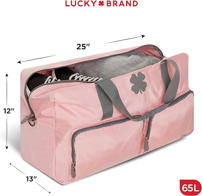 Lucky Brand Large Duffle Bag for Travel, Foldable Weekender Duffel bag | Travel Overnight Duffel bag, Adjustable Shoulder Strap, Front Zip Pockets, Spacious Capacity, Unisex Lightweight Travel Bag - Image 2
