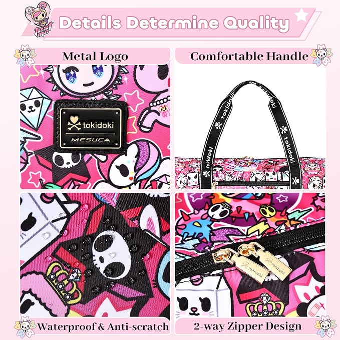 tokidoki Travel Duffle Bag, Weekender with Shoe Compartment Toiletry Bag | many compartments: laptop sleeve, wet-dry pocket, trolley sleeve. Includes toiletry bag. Carry-on. - Image 5