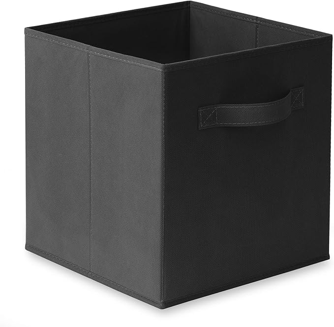 Casafield Set of 12 Collapsible Fabric Cube Storage Bins, Black - 11" Foldable Cloth Baskets for Shelves, Cubby Organizers & More - Image 2