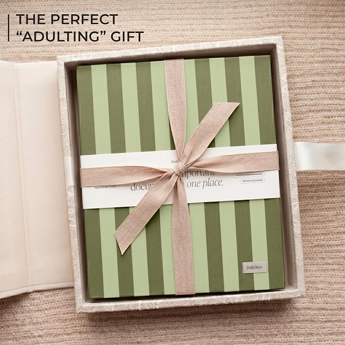 Document Organizer Binder for Important Papers & Passports, Olive - Image 4