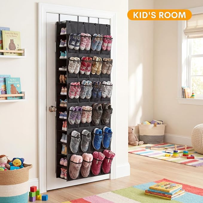 40-50 Pairs Over the Door Shoe Organizer, Large Double-Sided Pockets Hanging Shoe Rack, Space-Saving Closet Door Organizer Fits Boots,Sneakers or Larger Shoes,Shoe Storage for Bedroom, Closet,Entryway - Image 5