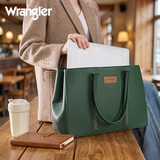 Montana West Wrangler Laptop Tote Bag for Women 15.6 Inch Computer Bag for Work Large Double Compartment Purse and Handbag - Image 2
