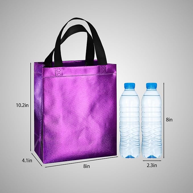 BLEWINDZ 100 Medium Reusable Gift Bags with Handles - Ideal Party Favors & Shopping Bags (10 Colors) - Image 5