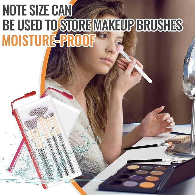24pcs Mesh Zipper Pouch Bags 9.3 x 4.7 Inches, 8 Color Small Clear Pouches Bulk, Travel Cosmetics Organization, Classroom and Office Supplies - Image 6