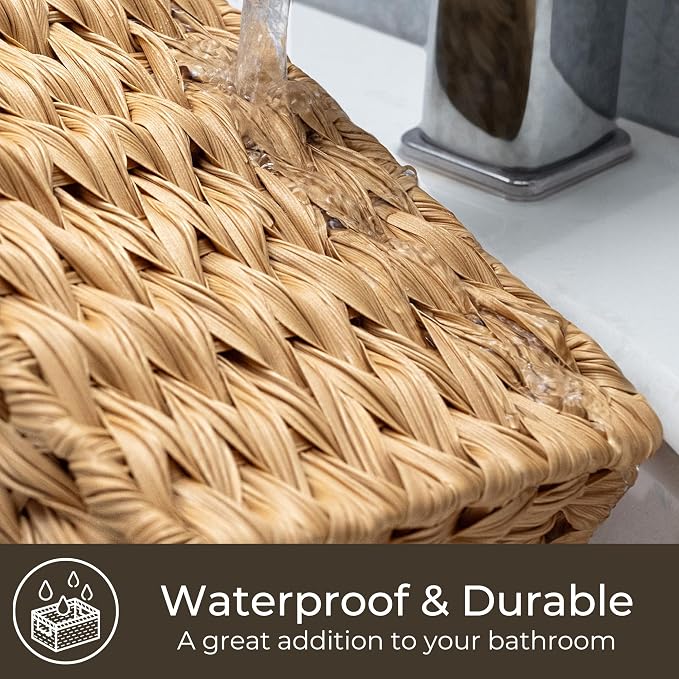 GRANNY SAYS Wicker Storage Basket for Shelves, Large Wicker Basket | Wicker Storage Baskets for Pantry, Open Front Basket for Shelves, Kitchen Storage Baskets, Decorative Basket for Home Decor - Image 5