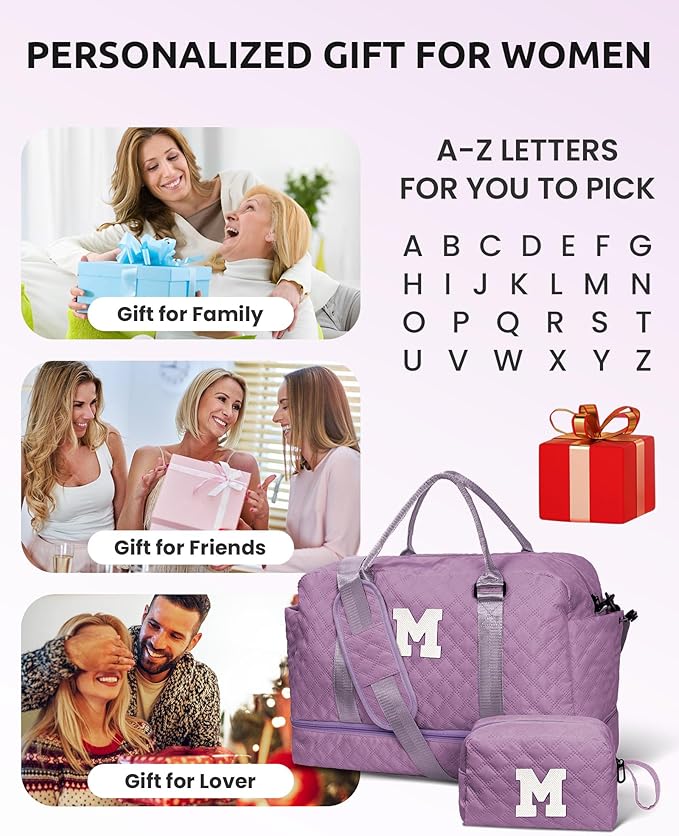 Women's Gifts-Personalized Duffle Bag with Shoe Compartment | Dance Bag-Weekender Bags, Overnight Bags for Travel, Graduate Gift,Gifts for Best Friend Woman-Gift for Young Women - Image 2