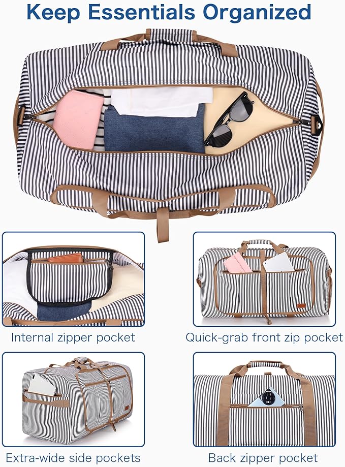 100L EXTRA LARGE Foldable Waterproof Travel Duffle Bag for Men and Women | with Shoe Compartment, Duffel for Weekender Gym Sport, Tear Resistant, Polyester - Image 4