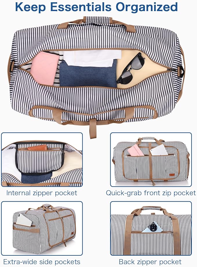 80L EXTRA LARGE Foldable Waterproof Travel Duffle Bag for Men and Women | with Shoe Compartment, 26" Duffel Bagfor Weekender Gym Sport, Tear Resistant - Image 5
