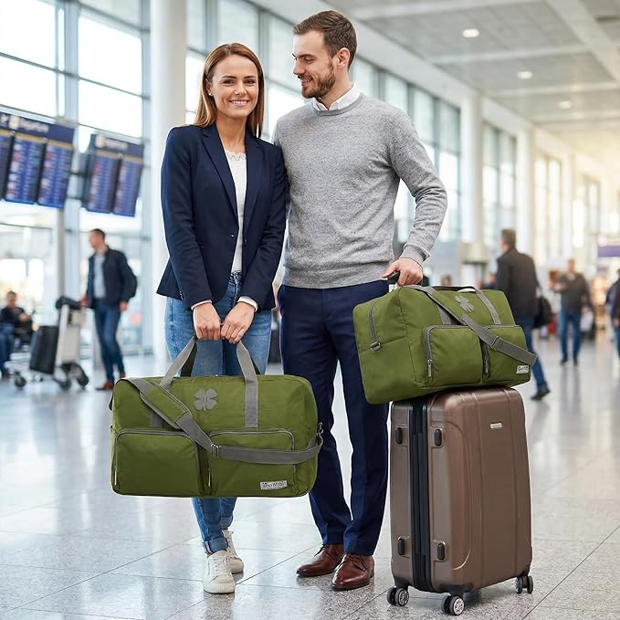 Lucky Brand Large Duffle Bag for Travel, Foldable Weekender Duffel bag | Travel Overnight Duffel bag, Adjustable Shoulder Strap, Front Zip Pockets, Spacious Capacity, Unisex Lightweight Travel Bag - Image 4