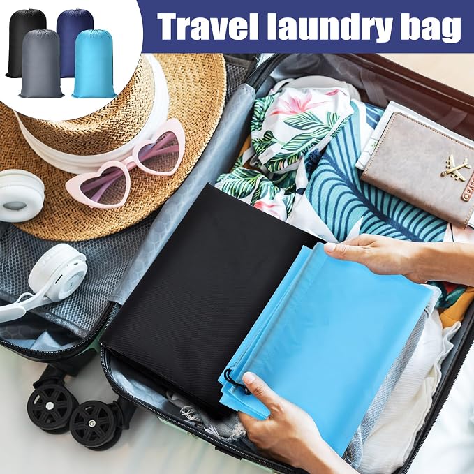 Sanwuta 40 Pcs Large Laundry Bags Bulk,Black, Gray, Sky Blue, Navy Blue | 38" x 24" Travel Laundry Bags for Clothe, Washable Heavy Duty Bag, Camping College Apartment - Image 5