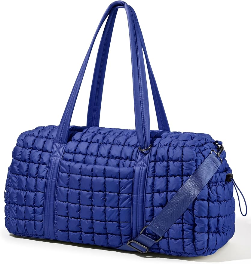 Quilted Travel Duffle Bag Puffer Weekender Bag Overnight Bag Duffel Gym Bag | Medium Soft Puffy Carry-On for Women, Large Lightweight Personal Item Travel Bag for Trips Business Sport Airplane Hospital by Unilily