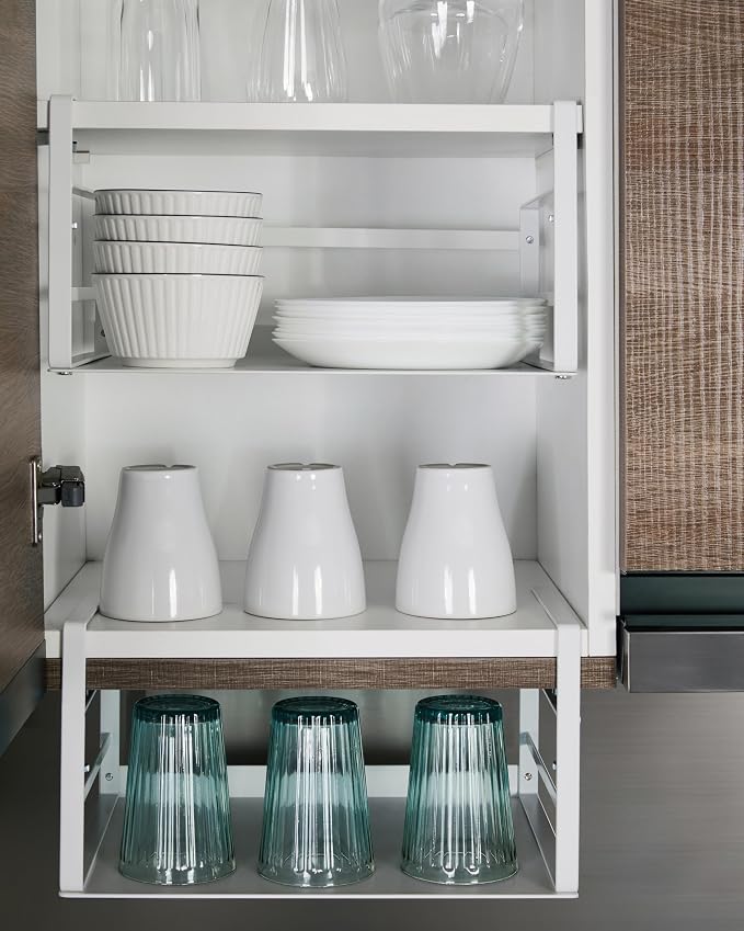 Nxconsu Under Shelf Basket, 2 Pack Under Shelf Storage Organizer, 16.1" | Heavy-Duty Metal Under Cabinet Shelf Basket Holds 30 lb with No-Drill Knob-Lock Clamp for Kitchen Pantry Cupboard - Image 5