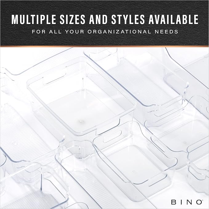 BINO | Plastic Storage Bins, Small - 6 Pack, Clear | THE SOHO COLLECTION | Pantry Organizers and Storage Containers Fridge Organizer Bins Kitchen Cabinet Organizer Medicine Cabinet Bin - Image 8