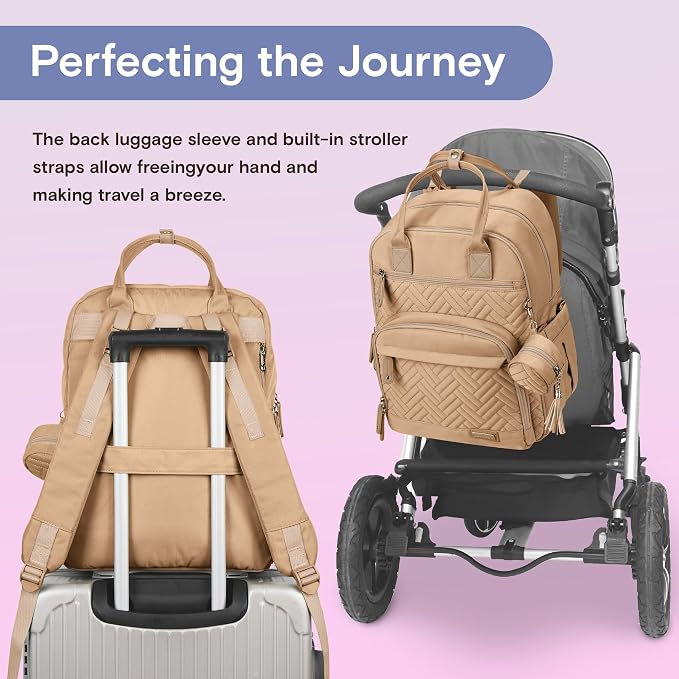 iniuniu Baby Diaper Bag Backpack, 4 in 1 kit Large Capacity Travel Backpack | Waterproof Backpack for Moms Dads,Travel Backpack with Pouch,Washable Changing Pad, Baby Essentials - Image 8