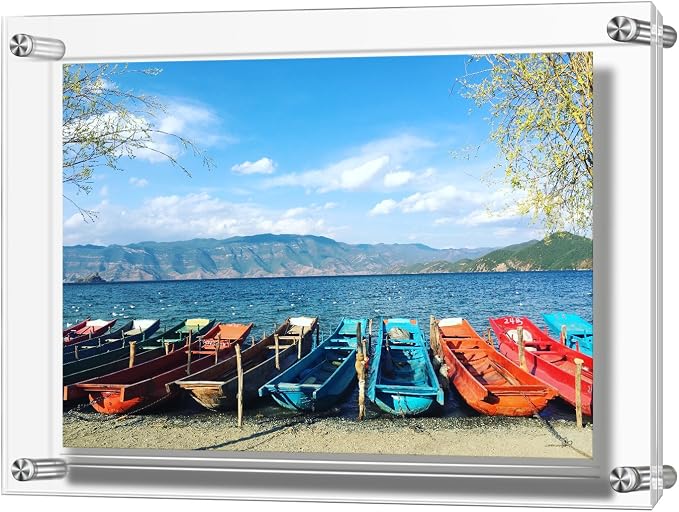 AMEITECH Acrylic Floating Picture Frame, 11x14 Double Panel Clear Wall Mount Document Certificate Frames (Inner Max Size is 9 x12.5 inch) | Wall Mount Document Certificate Frames, Transparent Hanging Pictures Frames for Gallery Wall (Inner Max Size is ... by AMEITECH