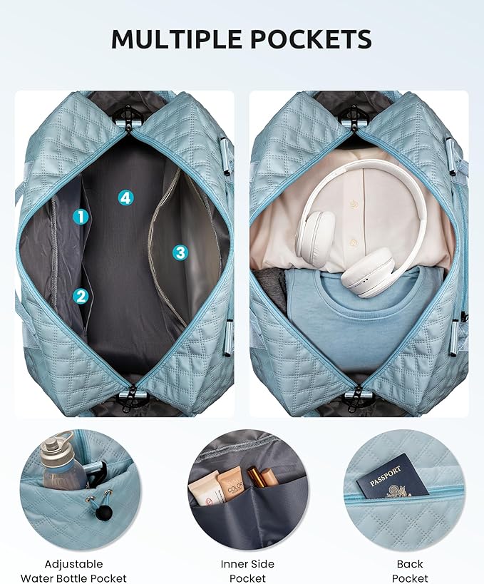 Birthday Gifts for Women-Initial Duffle Bag with Makeup Bag | Personalized Travel Bags with Shoe Compartment and wet Pocket-Hospital Bag for Women Labor Delivery-Retirement Gift for Woman - Image 6