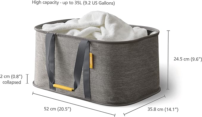 Joseph Joseph Hold-All - Collapsible Folding 35L/9.2 Gallon Washing Laundry Basket Bag, Durable Fabric, Moisture Resistant - Image 2