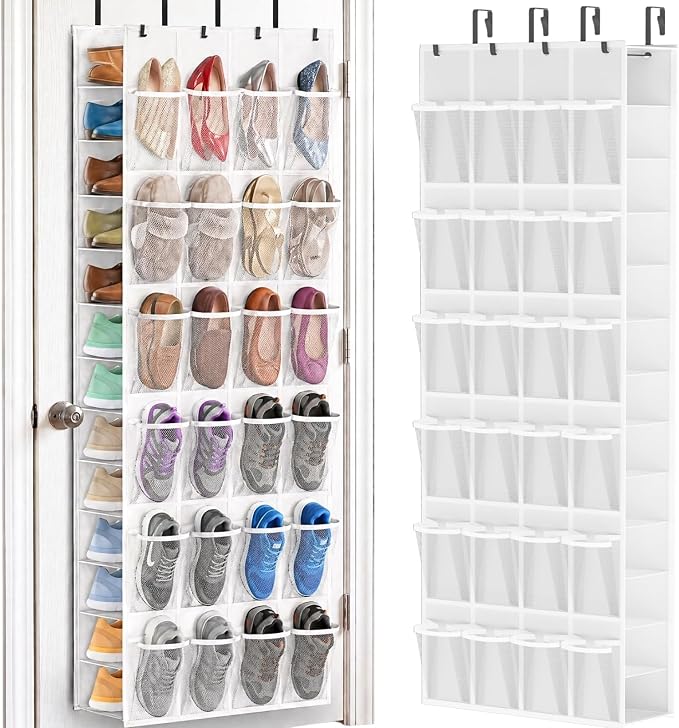 40-50 Pairs Over the Door Shoe Organizer, Large Double-Sided Pockets Hanging Shoe Rack, Space-Saving Closet Door Organizer Fits Boots,Sneakers or Larger Shoes,Shoe Storage for Bedroom, Closet,Entryway by Ofiray-home