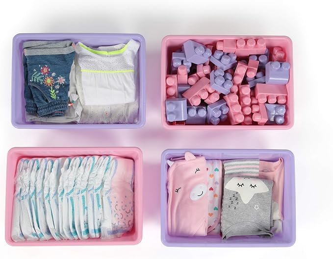 Humble Crew Plastic Storage Bins for Kids, Large Removable Toy Organizer | BPA-free, lightweight, fits cubbies and bookshelves, compatible with most toddler shelving for playroom, bedroom, or nursery - Image 4