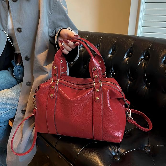Handbags and Purses for women Vegan Leather Tote Bag for Women Satchel Shoulder Bags Travel Purse with Compartments - Image 6