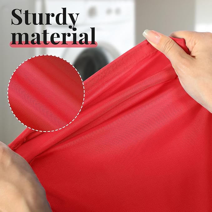 Woanger 12 Pack 28 x 45 Inch Extra Large Laundry Bags Bulk, Red | Washable Polyester, Drawstring Closure, For Clothes and Bedding, Foldable for College Dorms, Hotels, Camping and Travel - Image 4