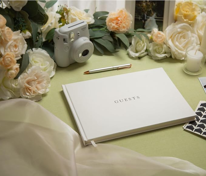 Event Photo Guest Book (Eggshell) - A4 Hardcover w/Photo Corner Stickers | Large Sign In Book 11.5" x 8.5" | 140 GSM Thick 120 Pages | Baby Shower Engagement Birthday Family Gathering Memory Book - Image 7