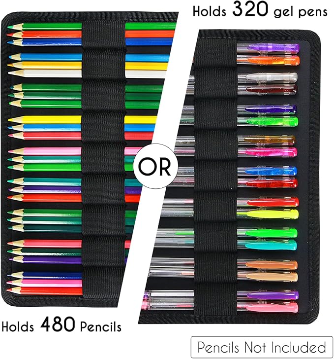 YOUSHARES Big Capacity Colored Pencil Case - 480 Slots large Pen Case Organizer with Multilayer Holder for Prismacolor Colored Pencils & Gel Pen (Marble Purple) - Image 4