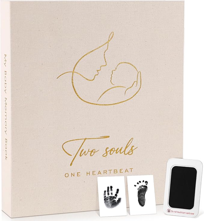 Pregnancy Journal for First Time Moms - Linen Pregnancy 11.5" x 13" Baby Memory Book Keepsake for Boy Girl - Pregnancy Must Haves - New Mom To Be Gift Gender Neutral Journal Scrapbook Photo Album by Kasfalci
