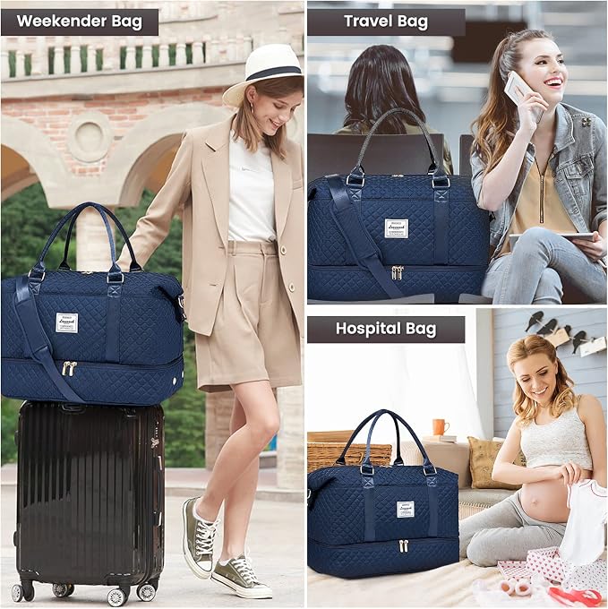 LOVEVOOK Travel Duffle Bag,Weekender Bags for Women with Shoe Compartment，Carry on Overnight Bag with Toiletry Bag,Gym Duffel Bag with Wet Pocket, Hospital Bags for Labor and Delivery - Image 6