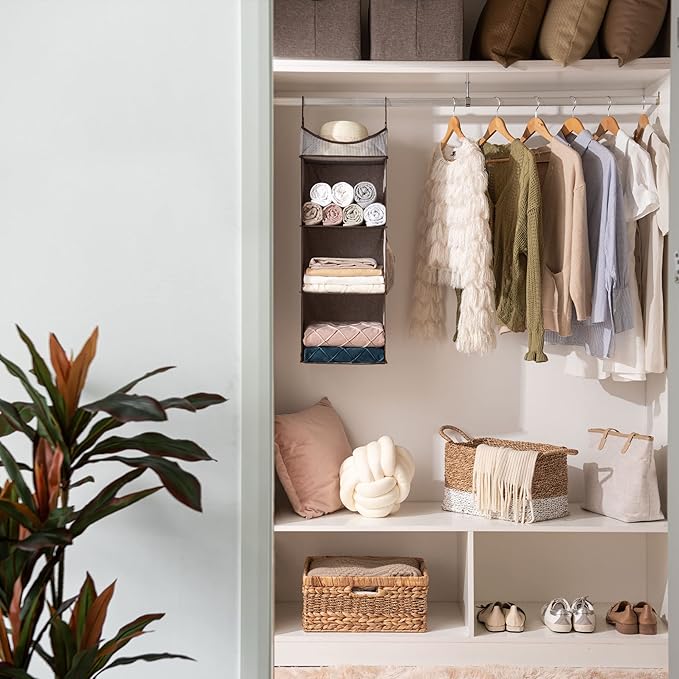 StorageWorks Two 3-Shelf Separable Closet Hanging Shelves with 3-Shelf Hanging Closet Shelves - Image 9